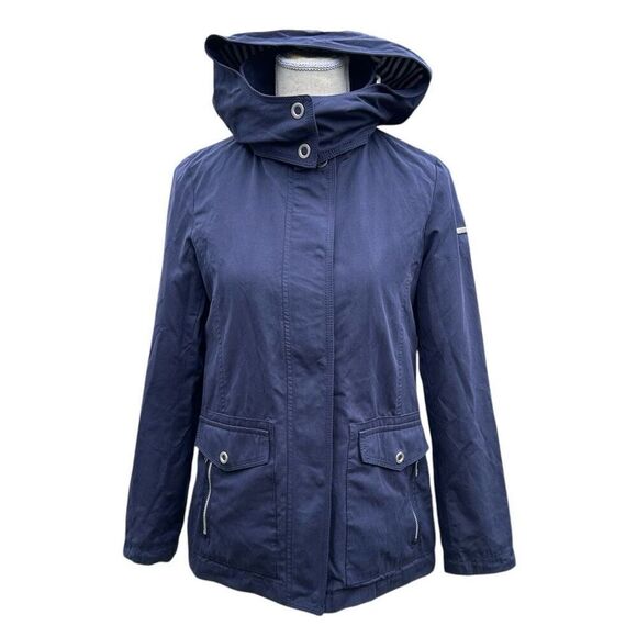 Vintage Esprit Navy Nautical Hooded High Collar Jacket 2 - Picture 2 of 10